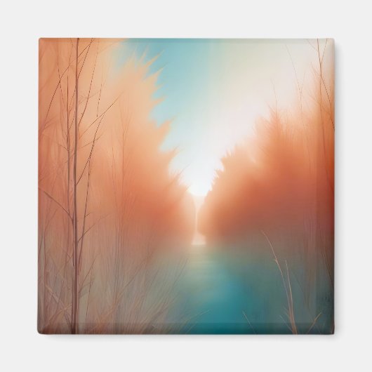 Abstrakte Landschaft Wald Natur Hintergrund Kunst Magnet (Vorne)