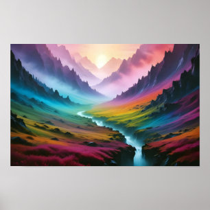 Abstrakte Landschaft Wald Natur Hintergrund Kunst Poster