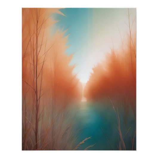 Abstrakte Landschaft Wald Natur Hintergrund Kunst Poster (Vorderseite)