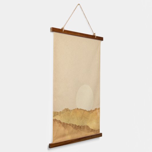 Abstrakte Landschaft Wandteppich Mit Holzrahmen (Gewinkelt)