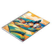 Abstrakte Landschaftsdorf Kampagne Hintergrund Kun Notizblock (Linke Seite)