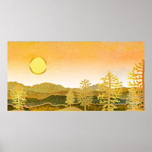 Abstrakte Landschaftshügel Poster
