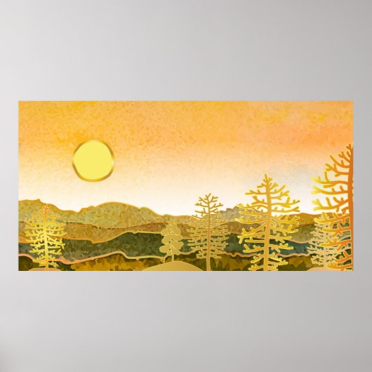 Abstrakte Landschaftshügel Poster (Vorne)