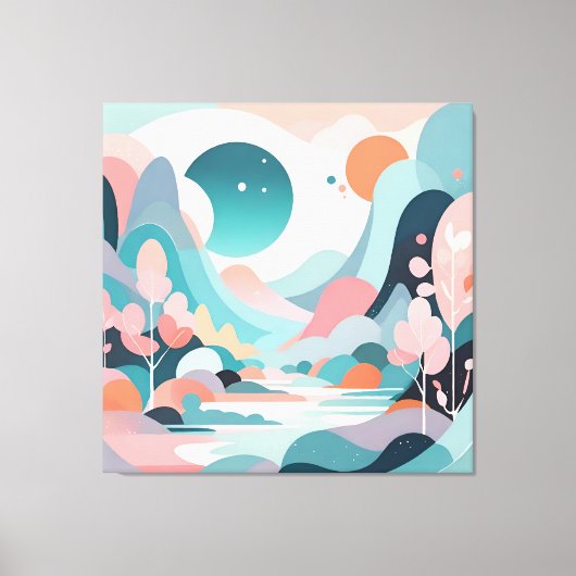 Abstrakte Landschaftskunst Leinwanddruck (Vorderseite)