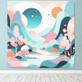 Abstrakte Landschaftskunst Leinwanddruck (Insitu (Holzboden))