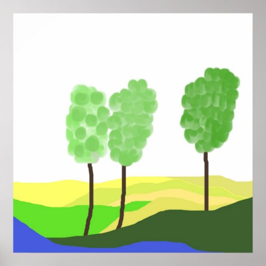 abstrakte Landschaftskunst Poster (Vorne)