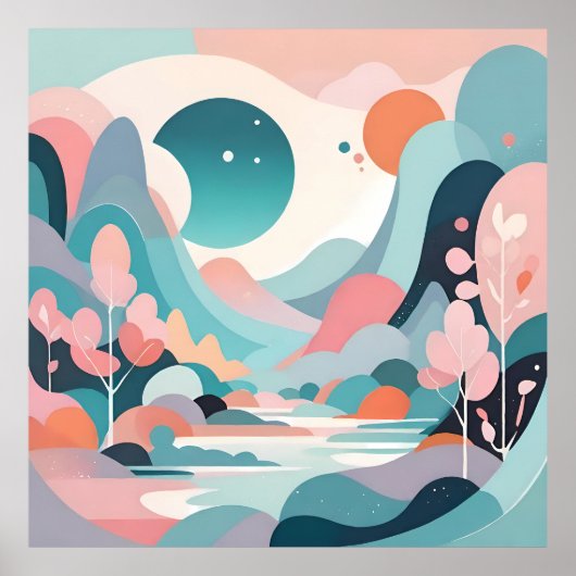 Abstrakte Landschaftskunst Poster (Vorne)