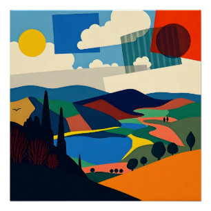 Abstrakte Landschaftskunst Poster