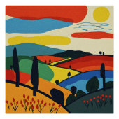 Abstrakte Landschaftskunst Poster (Vorderseite)