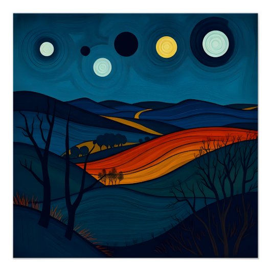 Abstrakte Landschaftskunst Poster (Vorderseite)