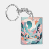 Abstrakte Landschaftskunst Schlüsselanhänger (Vorderseite links)