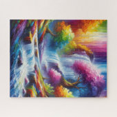 Abstrakte Landschaftsmalerei AI erzeugt Vertikal Puzzle (Horizontal)