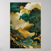 Abstrakte Landschaftsmalerei auf Wasserfarben III Poster (Vorne)