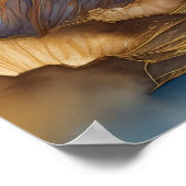 Abstrakte Landschaftsmalerei Gold Blau Lila Poster (Ecke)