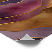 Abstrakte Landschaftsmalerei Gold Blau Lila Poster (Ecke)