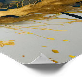 Abstrakte Landschaftsmalerei Gold Blue Green Poster (Ecke)