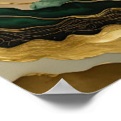 Abstrakte Landschaftsmalerei Gold Green Poster (Ecke)