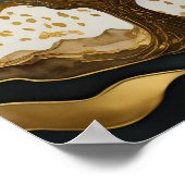 Abstrakte Landschaftsmalerei Gold Green Poster (Ecke)