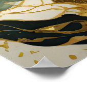 Abstrakte Landschaftsmalerei Gold Green Poster (Ecke)