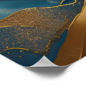 Abstrakte Landschaftsmalerei Gold Lila Blue Poster (Ecke)