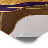 Abstrakte Landschaftsmalerei Gold Lila Blue Poster (Ecke)