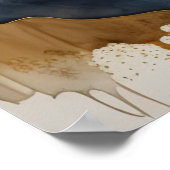 Abstrakte Landschaftsmalerei Gold Rost Blau Poster (Ecke)