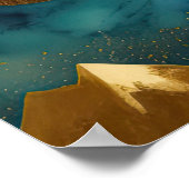 Abstrakte Landschaftsmalerei Gold Rost Blau Poster (Ecke)