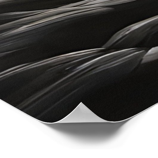 Abstrakte Landschaftsmalerei in Schwarz und Weiß Poster (Ecke)