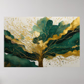 Abstrakte Landschaftsmalerei mit Aquarellfarbe Gol Poster (Vorne)