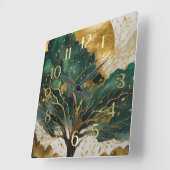 Abstrakte Landschaftsmalerei mit Aquarellfarbe Gol Quadratische Wanduhr (Winkel)