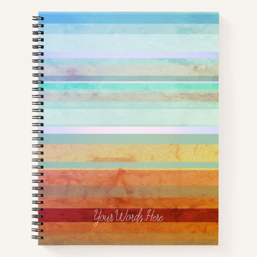 Abstrakte Landschaftsstreifen und Ihre Worte Notizblock (Vorderseite)