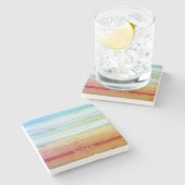 Abstrakte Landschaftsstreifen und Ihre Worte Steinuntersetzer (Seitenansicht)