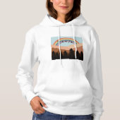 Abstrakte Landschaftswälder Bäume Regenbogen & Vög Hoodie (Vorderseite)