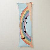 Abstrakte Landschaftswälder Bäume Regenbogen & Vög Seitenschläferkissen (Vorderseite Vertikal)