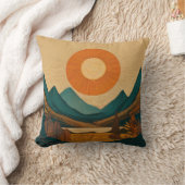 Abstrakte Landstriche der strahlenden Sonne und ge Kissen (Decke)