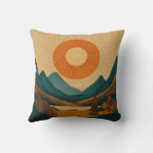 Abstrakte Landstriche der strahlenden Sonne und ge Kissen (Rückseite)