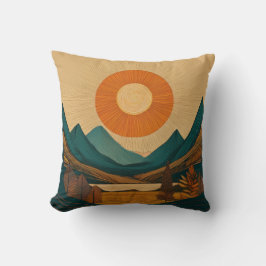 Abstrakte Landstriche der strahlenden Sonne und ge Kissen