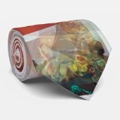 Abstrakte Lanes Terracotta & Creme Krawatte (Gerollt)