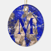 Abstrakte Lapis Lazuli Blue Granite Kalligraphie Keramik Ornament (Links)