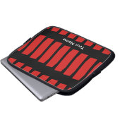 Abstrakte Laptop-Computer Hülse, Rot u. Schwarzes Laptopschutzhülle (Vorne Knopf)