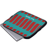 Abstrakte Laptop-Computer Hülse, Türkis u. Laptopschutzhülle (Vorne Knopf)