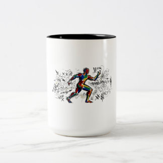 Abstrakte Läufer-Graffiti-Straßenkunst Zweifarbige Tasse