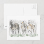 Abstrakte Laufpferde Postkarte (Vorne/Hinten)