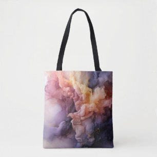 Abstrakte Lavendel-Blumenwolke Tintenlandschaft Tasche