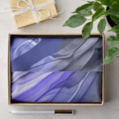 Abstrakte Layered Krawatte Färben Multi-Blue Craft Seidenpapier (Geschenk)