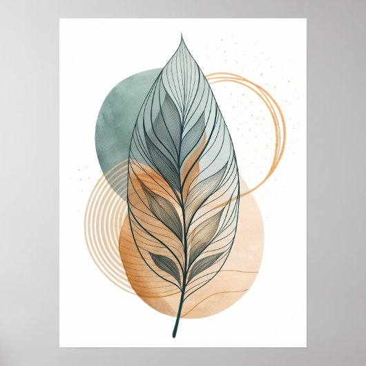 Abstrakte Leaf Art Poster (Vorne)
