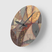 Abstrakte Leaf-Malerei von Norman Wyatt Runde Wanduhr (Winkel)