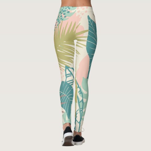 Abstrakte Leaf-Muster-Leggings Leggings (Rückseite)