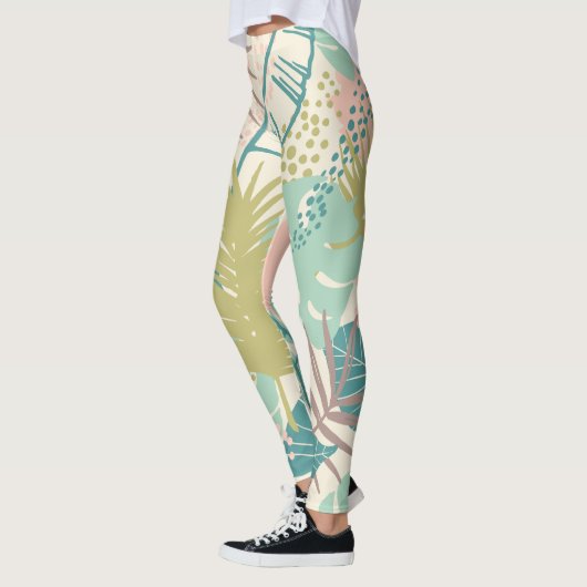 Abstrakte Leaf-Muster-Leggings Leggings (Links)