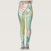 Abstrakte Leaf-Muster-Leggings Leggings (Vorderseite)